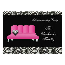 rosa Sofa des Chic, Party Einladung