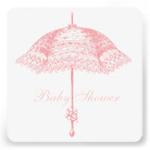 Rosa Sonnenschirm-Regenschirm-Baby-Dusche Individuelle Einladungen
