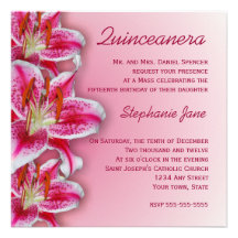 Rosa Stargazer Quinceanera Einladung