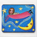Rosa Stern-Engel u. Mond - mousepad