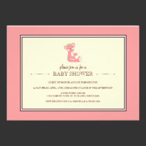 Rosa Teddybär-Babyparty-Einladungen einladungen