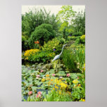 Rosa Teich mit Hosta, Primula florindae, Lilly, MI Posterdrucke