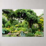 Rosa Teich mit Hosta, Primula florindae, Lilly, MI Posterdrucke