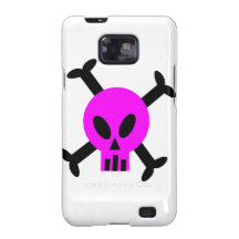 Rosa Totenkopf mit gekreuzter Knochen-Samsung-Gala Galaxy SII Hülle