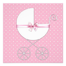 Rosa Tupfen-Babyparty-Einladungen