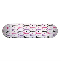 Rosa u. lila Eiffel-Turmmuster Bedruckte Skateboarddecks