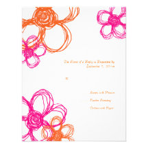 Rosa u. orange wilde Blumen, die UAWG Wedding sind Personalisierte Einladungskarten