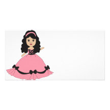 Rosa u. schwarze Kleiderprinzessin 2 Photo Karten Vorlage