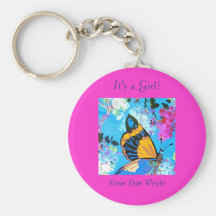Rosa und blauer Schmetterling Keychain Schlüsselanhänger