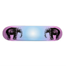 Rosa und blaues Elefant-Skateboard Bedrucktes Skateboard