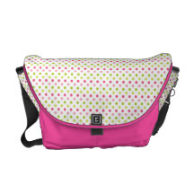 Rosa und grüne Punkte Rickshaw-Botetasche Kuriertasche