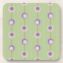 Rosa und lila Retro Kreise Drink Untersetzer