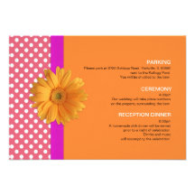 Rosa und Orange mit Gänseblümchen-Einschließungs-K Ankündigungskarte