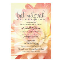 Rosa und orange Schläger Mitzvah Einladung