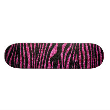 Rosa und schwarzer bling Zebra-Druck (Imitat-Glitt Bedruckte Skateboarddecks