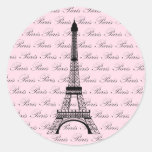Rosa und schwarzer Paris-Eiffelturm Sticker