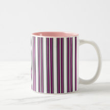 Rosa und schwarzer Streifen-Becher Tasse