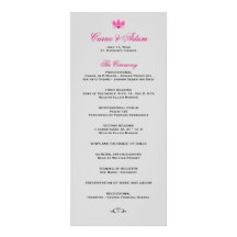 Rosa und schwarzes Orchideen-Hochzeits-Programm Werbekarte