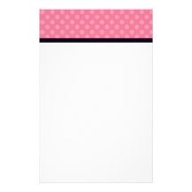 Rosa und schwarzes Tupfen-Gewohnheits-Briefpapier Personalisierte Büropapiere