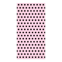 Rosa und schwarzes Tupfen-Muster. Spotty. Photo Karten Vorlage