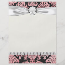 Rosa und Schwarzes verzierter fleur Chicdamast Flyers