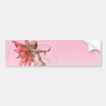 Rosa Valentinsgruß-Fee und rosa Herzen Auto Sticker