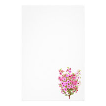 Rosa Waxflower Blumenstrauß-Briefpapier Personalisierte Druckpapiere