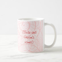 Rosa Wirbel, der Becher Wedding ist Kaffeetassen