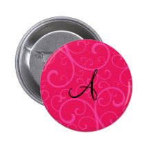 Rosa Wirbel des Monogramms Anstecknadel