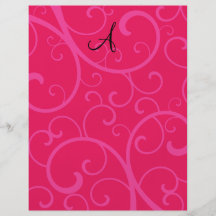 Rosa Wirbel des Monogramms Bedruckte Flyer