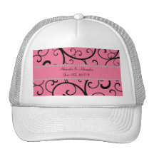 Rosa Wirbel und Diamant-Gastgeschenke Hochzeit Retrokult Cap