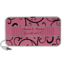 Rosa Wirbel und Diamant-Gastgeschenke Hochzeit iPod Lautsprecher