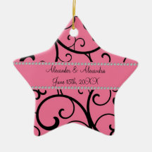 Rosa Wirbel und Diamant-Gastgeschenke Hochzeit Ornamente