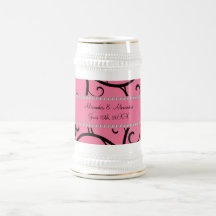 Rosa Wirbel und Diamant-Gastgeschenke Hochzeit Kaffeetasse
