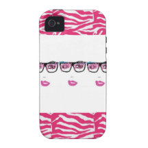 Rosa Zebra-Felsen iPhone 4 Cover