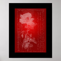 Rose auf rotem Plakat