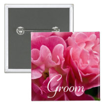Rose:: Bräutigam-Hochzeits-Knopf Button