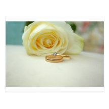 Rose und Hochzeits-Ring Postkarte