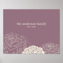 Rosen-Garten-personalisierte Wand-Kunst - Veilchen Plakat