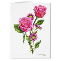 Rosen in farbigem Bleistift Karten
