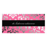 Rosen-Rosa-Gestell des Damast-311-Ladonna Individuelle Werbe Karte
