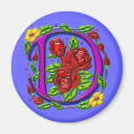 Rosette des Buchstabe-D Kühlschrankmagnet