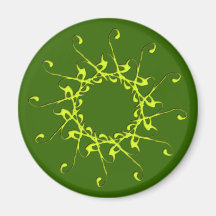 Rosette rose grün green magnete