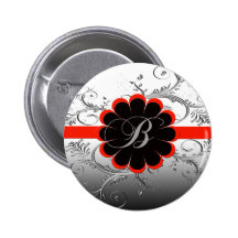 Rot des Monogramm-Buchstabe-B Anstecknadel