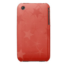 Rot gezeichnetes Stern-Feld iPhone 3 Case-Mate Hülle
