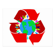 Rot recyceln postkarte