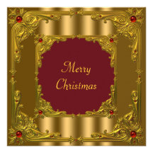 Rot u. Goldweihnachtsfeiertags-Cocktail-Abendessen Ankündigungskarte