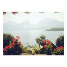 Rote Ansicht von St. Wolfgang, Österreich-Blumen Personalisierte Einladungskarte