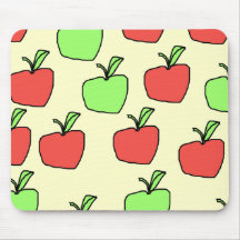 Rote Äpfel und grünes Apfel-Muster Mousepad