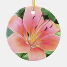 Rote asiatische Lilie Ornamente
